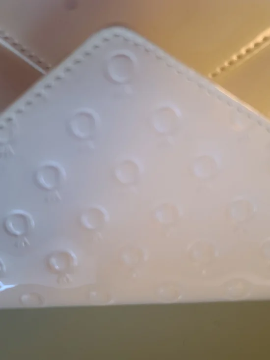 Pandora White Patent Envelope Wristlet Clutch with Gold Hardware - Picture 3 of 6